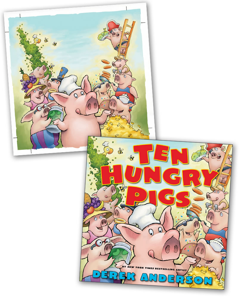 Ten Hungry Pigs Art